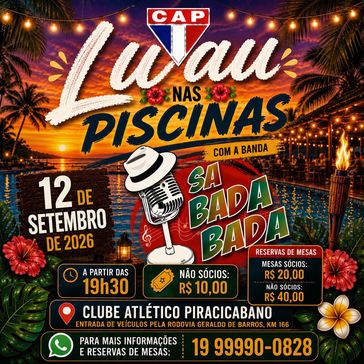 Luau nas piscinas